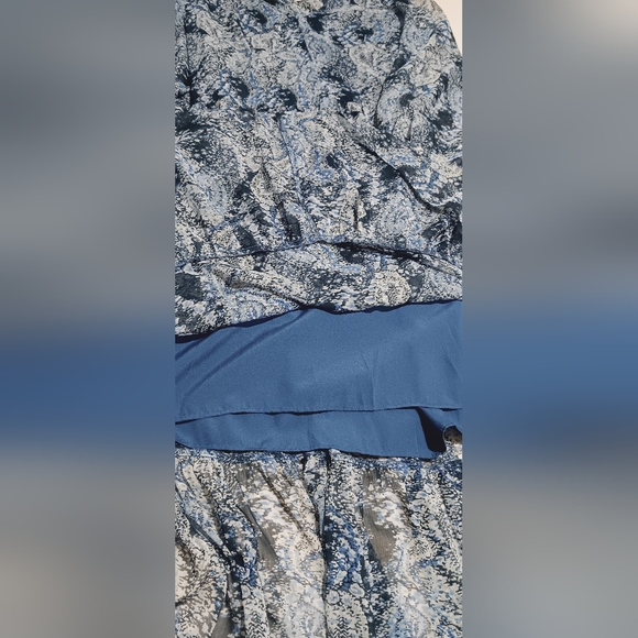 NWT Joie Blue Parisian Paisley Chiffon Tiered Midi Dress Size M - Picture 9 of 12